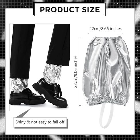 Panitay Pop Star زي الهالوين زي أداء جوارب الكاحل الفضية لزي 90s Dance Star زي حفلة الهالوين الرجعية للبالغين الرجال والنساء in Kuwait