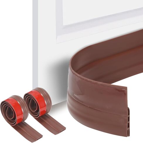 Under Door Draft Stopper & Weather Stripping Door Seal - Easy to Install, Block Noise & Cold Air, Reduce Wind/Breeze,Perfect Door Stoppers for Bottom of Door (Brown, 2“ W x 39" L) in Saudi Arabia