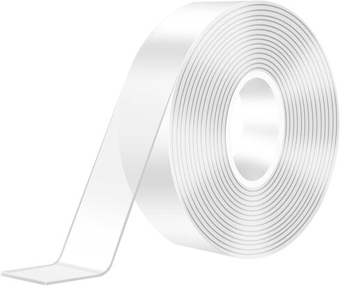 Double Sided Tape Heavy Duty, Clear Non Trace Nano Adhesive Tape, Transparent Mounting Tape for Poster, Photo Frames, Carpets, Decor, Power Strips, DIY - 1 in * 16.4 Feet in Saudi Arabia
