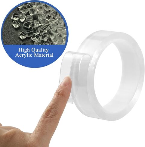 Double Sided Tape Heavy Duty, Clear Non Trace Nano Adhesive Tape, Transparent Mounting Tape for Poster, Photo Frames, Carpets, Decor, Power Strips, DIY - 1 in * 16.4 Feet in Saudi Arabia