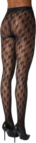 Wolford Rose Tights for Women Floral Pattern Sheer Net Hosiery Elastic Logo Waistband Pantyhose Stockings Sustainably Dyed in Saudi Arabia