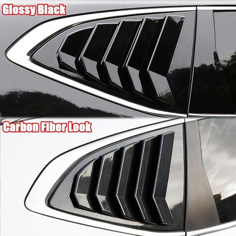 قطعتان من فتحات النوافذ الجانبية الخلفية للسيارة، ستائر غطاء مغرفة بفتحات تهوية على طراز السباق، ستائر خارجية للنافذة المثلثة لتزيين CR-V CRV 2017 2018 2019 2020 2021 2022، أسود لامع in Kuwait