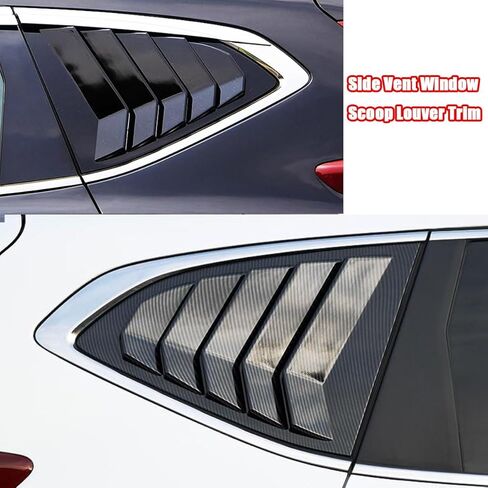 قطعتان من فتحات النوافذ الجانبية الخلفية للسيارة، ستائر غطاء مغرفة بفتحات تهوية على طراز السباق، ستائر خارجية للنافذة المثلثة لتزيين CR-V CRV 2017 2018 2019 2020 2021 2022، أسود لامع in Kuwait