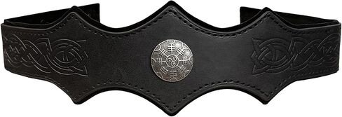 JAOYU Medieval Headpiece Embossed Faux Leather Headband Adjustable Renaissance Cosplay Costume Ren Faire Accessories in Kuwait