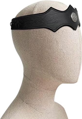 JAOYU Medieval Headpiece Embossed Faux Leather Headband Adjustable Renaissance Cosplay Costume Ren Faire Accessories in Kuwait