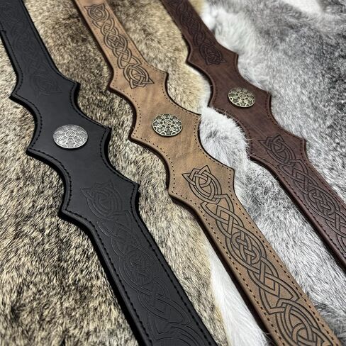 JAOYU Medieval Headpiece Embossed Faux Leather Headband Adjustable Renaissance Cosplay Costume Ren Faire Accessories in Kuwait