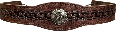 JAOYU Medieval Headpiece Embossed Faux Leather Headband Adjustable Renaissance Cosplay Costume Ren Faire Accessories in Kuwait