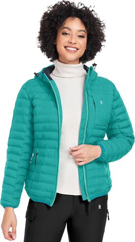 Little Donkey Andy Women's Warm Waterproof Puffer Jacket Hooded Windproof Winter Coat with Recycled Insulation in Kuwait