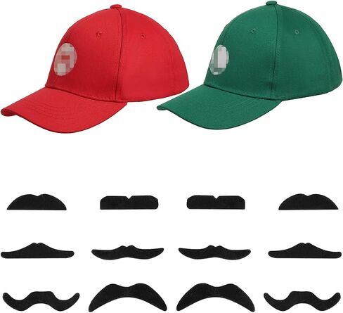 Super Brothers Hat for Kids Adults Halloween Cosplay Adjustable Hats with Mustache in Saudi Arabia