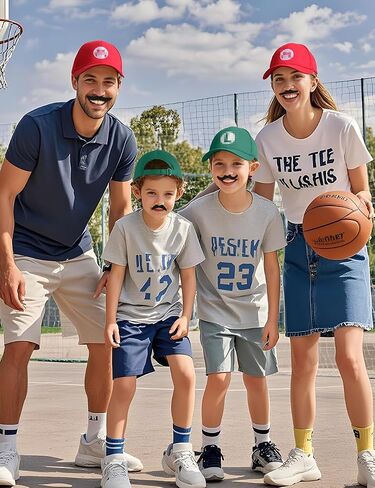Super Brothers Hat for Kids Adults Halloween Cosplay Adjustable Hats with Mustache in Saudi Arabia