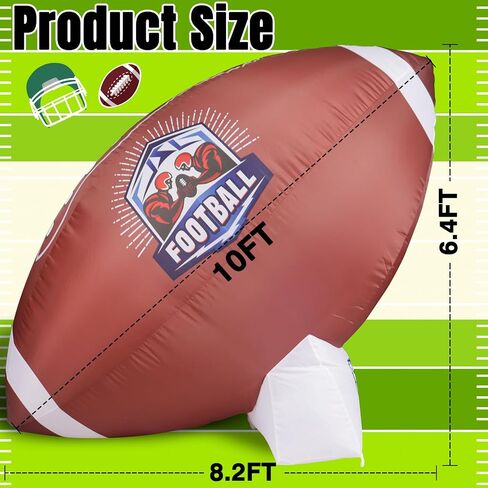 Icywye 6FT Large Football Party Decorations - Outdoor Football Inflatable Decor with Built-in LED Light - Indoor Football Themed Party Supplies Blow Up Decoration for Yard Holiday in Saudi Arabia