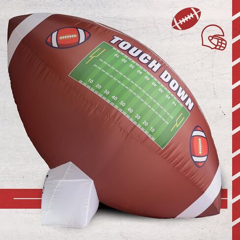 Icywye 6FT Large Football Party Decorations - Outdoor Football Inflatable Decor with Built-in LED Light - Indoor Football Themed Party Supplies Blow Up Decoration for Yard Holiday in Saudi Arabia