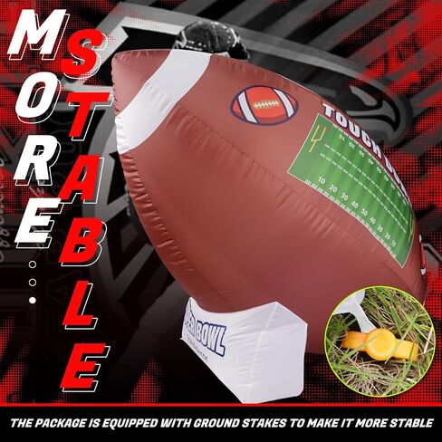 Icywye 6FT Large Football Party Decorations - Outdoor Football Inflatable Decor with Built-in LED Light - Indoor Football Themed Party Supplies Blow Up Decoration for Yard Holiday in Saudi Arabia
