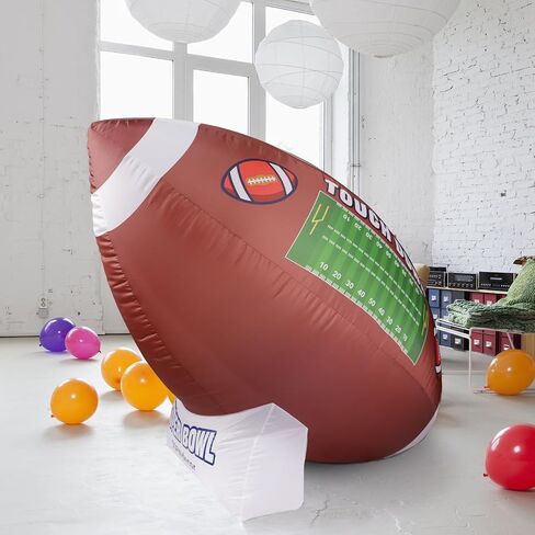 Icywye 6FT Large Football Party Decorations - Outdoor Football Inflatable Decor with Built-in LED Light - Indoor Football Themed Party Supplies Blow Up Decoration for Yard Holiday in Saudi Arabia