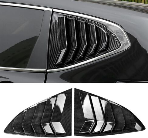 قطعتان من فتحات النوافذ الجانبية الخلفية للسيارة، ستائر غطاء مغرفة بفتحات تهوية على طراز السباق، ستائر خارجية للنافذة المثلثة لتزيين CR-V CRV 2017 2018 2019 2020 2021 2022، أسود لامع in Kuwait