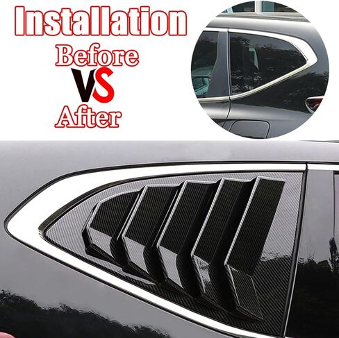 قطعتان من فتحات النوافذ الجانبية الخلفية للسيارة، ستائر غطاء مغرفة بفتحات تهوية على طراز السباق، ستائر خارجية للنافذة المثلثة لتزيين CR-V CRV 2017 2018 2019 2020 2021 2022، أسود لامع in Kuwait
