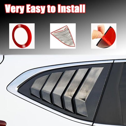 قطعتان من فتحات النوافذ الجانبية الخلفية للسيارة، ستائر غطاء مغرفة بفتحات تهوية على طراز السباق، ستائر خارجية للنافذة المثلثة لتزيين CR-V CRV 2017 2018 2019 2020 2021 2022، أسود لامع in Kuwait