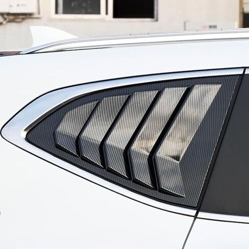 قطعتان من فتحات النوافذ الجانبية الخلفية للسيارة، ستائر غطاء مغرفة بفتحات تهوية على طراز السباق، ستائر خارجية للنافذة المثلثة لتزيين CR-V CRV 2017 2018 2019 2020 2021 2022، أسود لامع in Kuwait