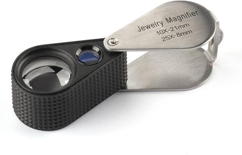 10X 25X Jewelers Loupe Magnifier,Foldable Coin Desktop Magnifier with Scale for Gems,Jewelry,Coins,Stamps in Saudi Arabia