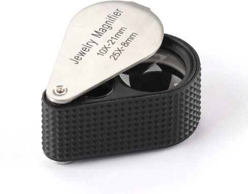 10X 25X Jewelers Loupe Magnifier,Foldable Coin Desktop Magnifier with Scale for Gems,Jewelry,Coins,Stamps in Saudi Arabia