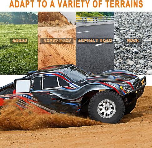 إطارات وعجلات دورة قصيرة RC من HobbyPark مقاس 12 مم سداسي 1/10 لـ Traxxas Slash 4x4 2wd Vxl BL-2S Redcat Blackout SC Pro TR10 Losi 22S SCT 3S 4S Lipo Brushless 4 مجموعات (النمط B) in Saudi Arabia