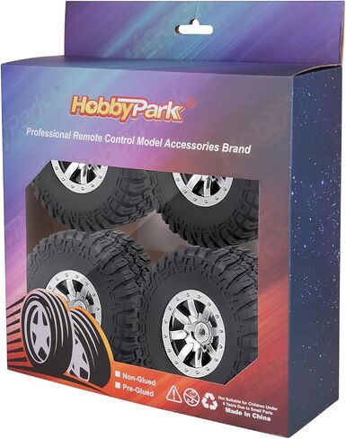 إطارات وعجلات دورة قصيرة RC من HobbyPark مقاس 12 مم سداسي 1/10 لـ Traxxas Slash 4x4 2wd Vxl BL-2S Redcat Blackout SC Pro TR10 Losi 22S SCT 3S 4S Lipo Brushless 4 مجموعات (النمط B) in Saudi Arabia