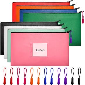 4 Pcs Money Bags With Zipper Black Money Pouch Bag Wallet Pouches with Label 11x6.1inch Bank Deposit Bags Leather Cash Coin Zipper Bags Checks Bag Organizer Receipt Holder Makeup Bags for Women Men