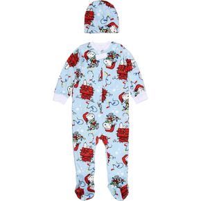 Peanuts Christmas Pajamas Snoopy Merry & Bright Holiday Matching Family Adult Kids and Toddlers Pajama Set