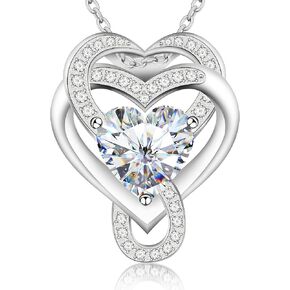 Sterling Silver Heart Necklace for Women, 8mm Zirconia Pendant, Elegant Gift for Anniversary, Birthday, Valentine's Day