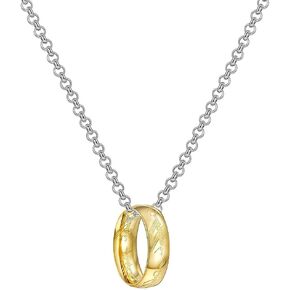 Stainless Steel Gold Ring Necklace Pendant for Women