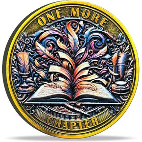 Double-Sided Decision Coin with One More Chapter and Go to Bed Designs - Perfect for Book Lovers and Night Owls