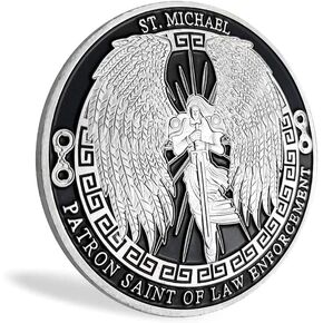 Glamtune St. Michael Patron Saint of Law Enforcement Military Challenge Coin Hero's Prayer Commemorative Coin