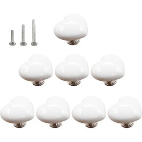 HUAMULAN 15PCS Glossy Ceramic Knobs Heart Shape Cabinet Dresser Pulls Door Handles Cupboard Wardrobe Drawer Gray