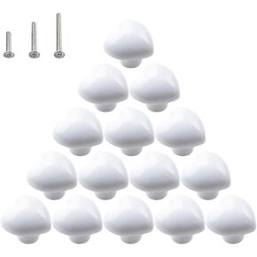 HUAMULAN 15 قطعة مقابض سيراميك لامعة على شكل قلب خزانة مضمد تسحب مقابض الأبواب خزانة خزانة درج رمادي in Kuwait