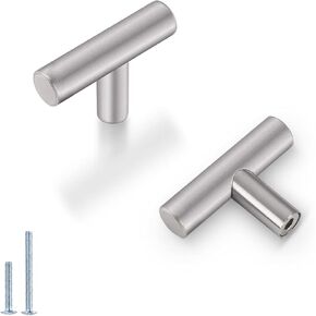 Probrico 30 Pack-Stainless Steel Cabinet Knobs Drawer Pulls Furniture Hardware,Modern Cabinet Pull Drawer Handle Hardware for Kitchen and Bathroom Cabinets Cupboard (2in Overall Length)