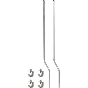 United Pacific 86068 49-inch Stainless Steel Bumper Guide Kit w/Amber Watermelon Lens, Tall Bumper Marker/Guide Rods, Better Visibility - Pack of 2