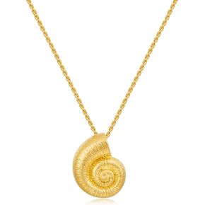 Chunky Gold Pendant Necklaces For Women Gold Chain links With Sun Heart Lion Conch Shell Charms Summer Necklaces Beach Jewelry