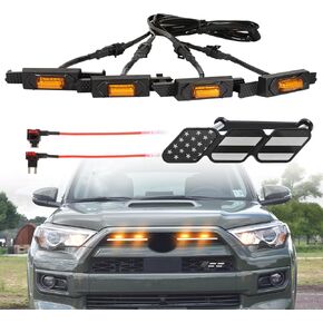 Led Grill Grille Lights for Toyota 4Runner Sr5 Limited Trd-pro sport off-road Front Grill Lights Raptor lights for 2021 2022 2023 2024 toyota 4Runner grill Emblems (Not Fit with trd-pro Car)