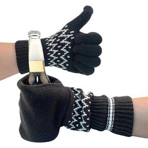 F Flammi 1 Pair of Knit Arm Warmers Beer Gloves Fingerless Gloves, Unique Gifts White Elephant Gift Ideas