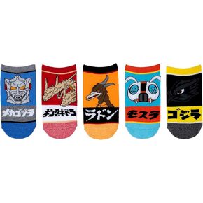 Godzilla Kids Lowcut Socks (5 Pair) - Fits Kids Shoe Size 9-3