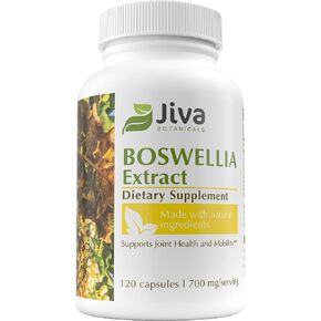 Jiva Botanicals Boswellia Extract Capsules - Organic Boswellia Serrata Extract Capsules containing Frankincense Powder and Bioperene (Black Pepper Fruit Extract) - Boswellia Supplement - 120 Capsules