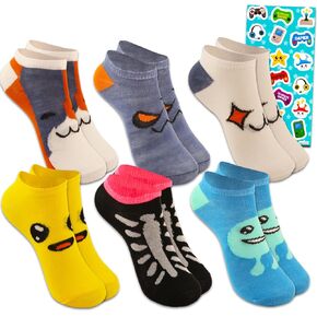 مجموعة جوارب Fortnite للأولاد - حزمة جوارب Fortnite مع 6 أزواج من جوارب Fortnite مقاس 9-2.5 بالإضافة إلى ملصقات للأطفال الصغار | جوارب فورتنايت للأطفال من سن 6 إلى 8 سنوات in Kuwait