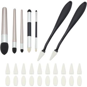 WEBEEDY 7 Pcs Artist Blending Sponge Pen Washable Sketch Rubbing Sponge Pen Double Headed Sketch Paper Eraser Detail Blender Brush Tool for Artist Student Highlight Shadow Correcting,6 Sizes in Saudi Arabia
