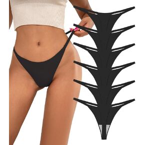 G-string Thongs for Women No Show Thong Seamless Stretch Underwear Low Rise Panties Pack