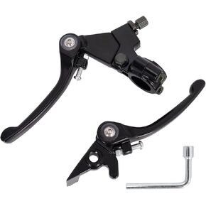 RUTU Folding Clutch Brake Lever Kit,High Style 7/8 inch 22mm Aluminum Dirt Bike Clutch Lever for 110cc 125cc 140cc TTR SSR Xmotos TaoTao Apollo DBX15/18/19 Pit Dirt Bike Motorcycle-Silver
