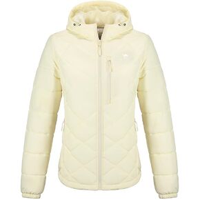 CAMEL CROWN Women's Hooded Puffer Jacket with Heat Reflective Lining Lightweight Winter Coat Warm Jacket