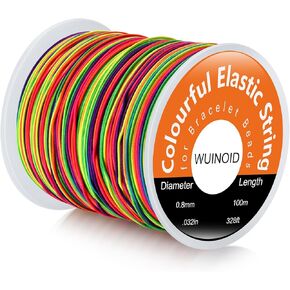 Bracelet String 0.8 mm, 328 ft Friendship Elastic String for Bracelet Making, Colourful Stretchy Bracelet Beads Cords & Threads, for Necklaces, Jewelry Making, Beading and Crafts, WUINOID