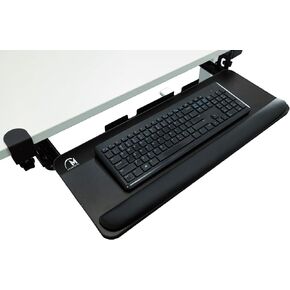 Keyboard Tray Under Desk Slide Out with Arm Wrists and Keyboard Stopper, Sturdy C-Clamp Mount System, 65 x 25 cm Pull-Out Platform for Ergonomic Typing, Ideal Desk Extender Office Desks