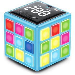 Rechargeable Game Cube, 15-in-1 Fun Brain Memory & Speed Games for Kids, Christmas Birthday Gifts for Boys Girls Ages 6-12+ Years Old, Cool Toys for Kids Teens with Score Screen (Blue)