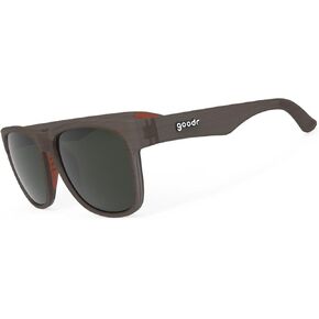 goodr Just Knock It On! Polarized Large Sunglasses for Men & Women, Dark Brown Translucent Frames with Copper No-Reflective Lens, UV400 Protection, No Slip